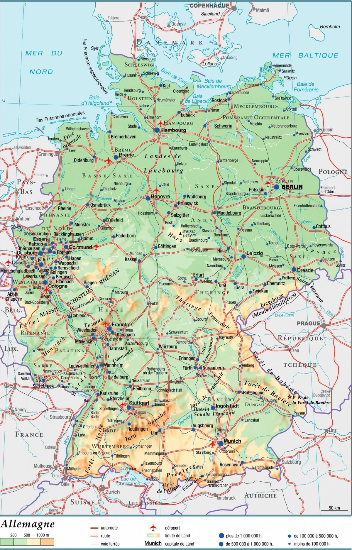 خريطة كبيرة لألمانيا