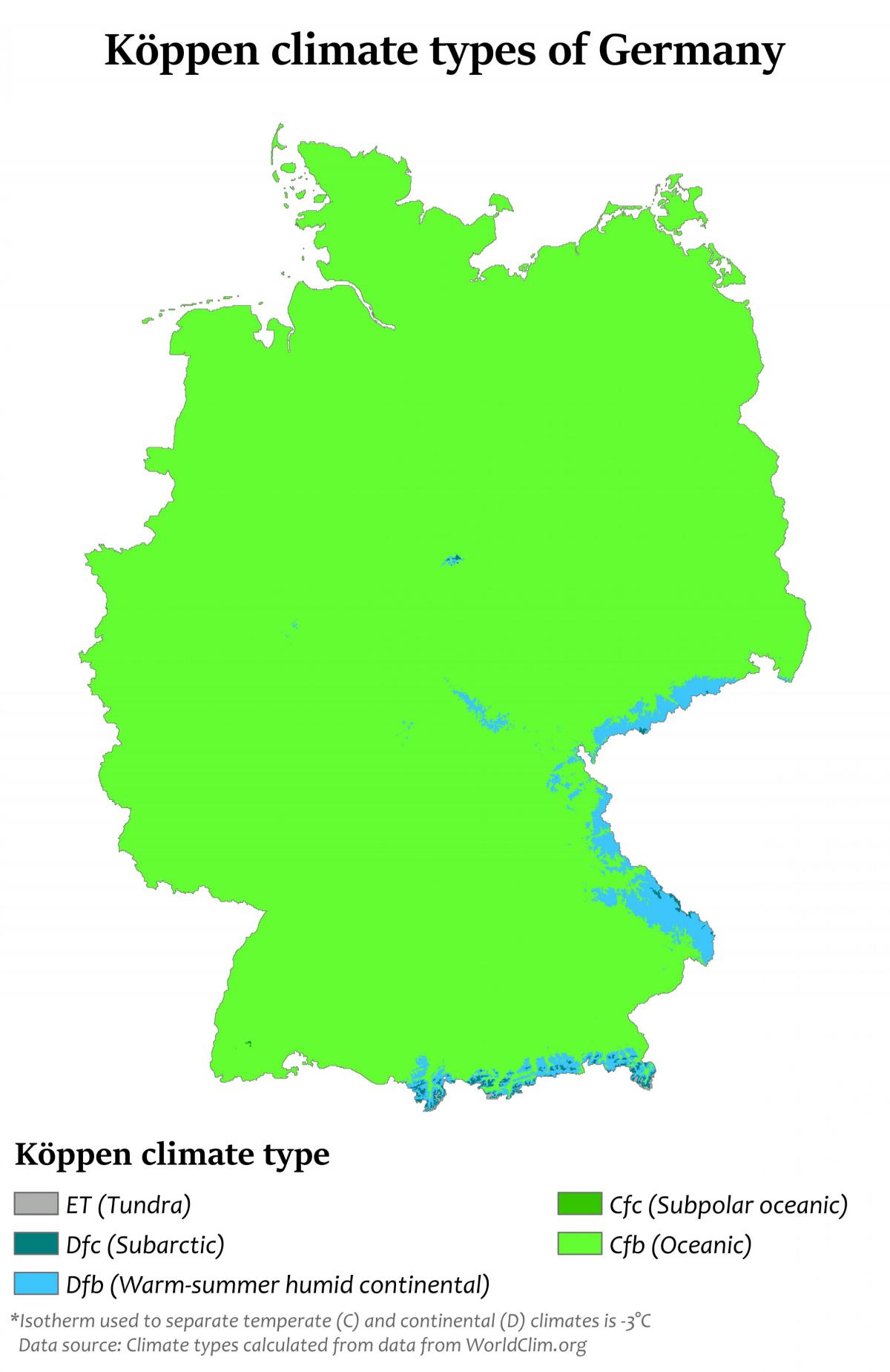 خريطة درجة الحرارة ألمانيا
