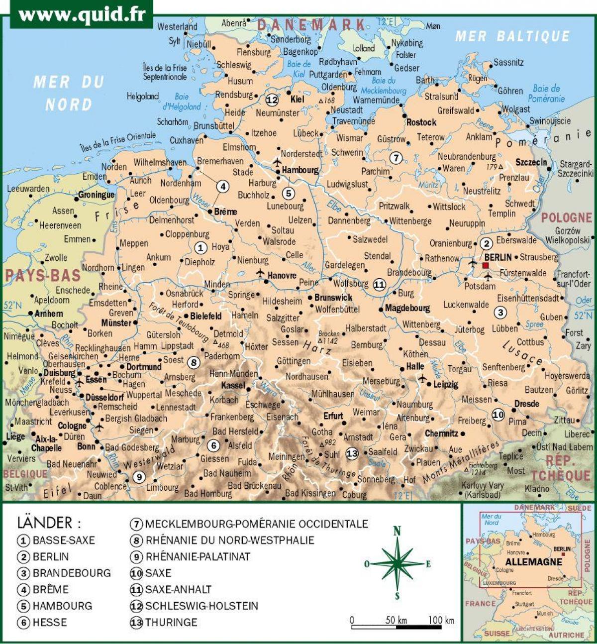 خريطة شمال ألمانيا