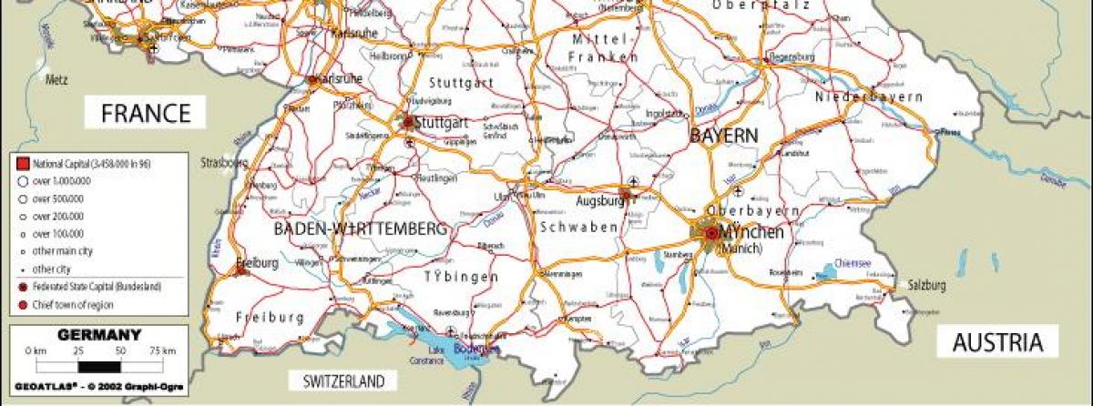 خريطة جنوب ألمانيا